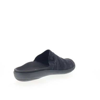 Spenco Astoria Slide SP1016BLK Womens Black Canvas Slides Sandals Shoes