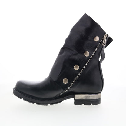 A.S. 98 Atwell Womens Black Leather Zipper Casual Dress Boots
