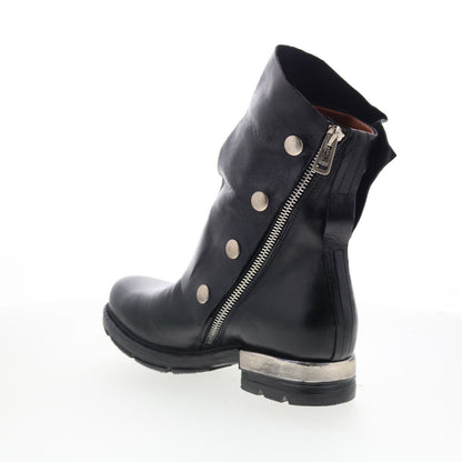 A.S. 98 Atwell Womens Black Leather Zipper Casual Dress Boots