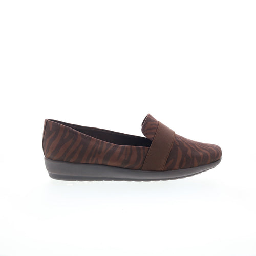 Easy Spirit Audrey 2 SEAUDREY2 Womens Brown Canvas Loafer Flats Shoes
