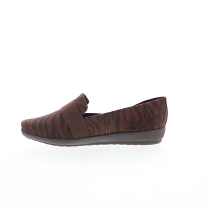 Easy Spirit Audrey 2 SEAUDREY2 Womens Brown Canvas Loafer Flats Shoes