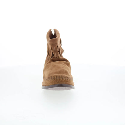 Minnetonka Back Zip Hardsole Boot 283 Womens Brown Ankle & Booties Boots