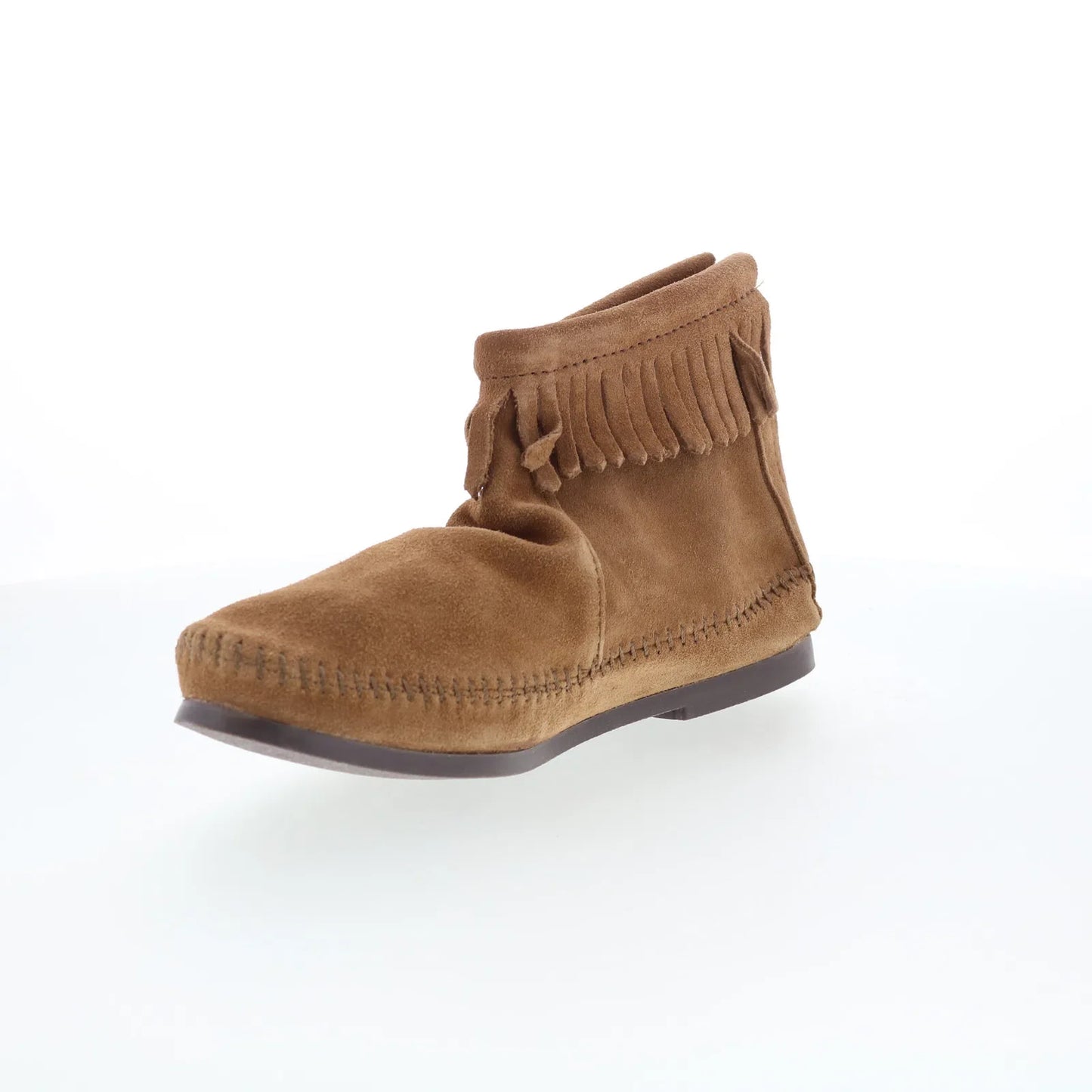 Minnetonka Back Zip Hardsole Boot 283 Womens Brown Ankle & Booties Boots