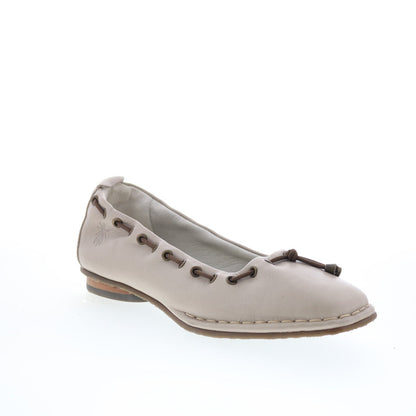Fly London Bapi BAPI264FLY-003 Womens Beige Leather Ballet Flats Shoes