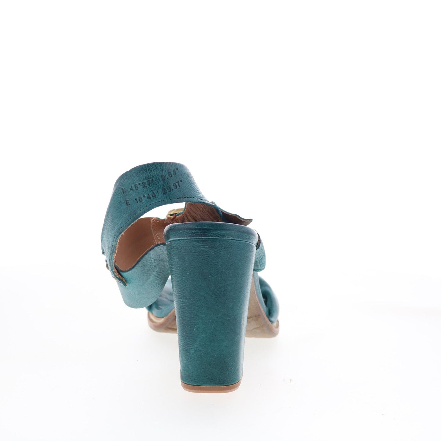 A.S. 98 Barnett Womens Green Leather Hook & Loop Heeled Sandals Shoes