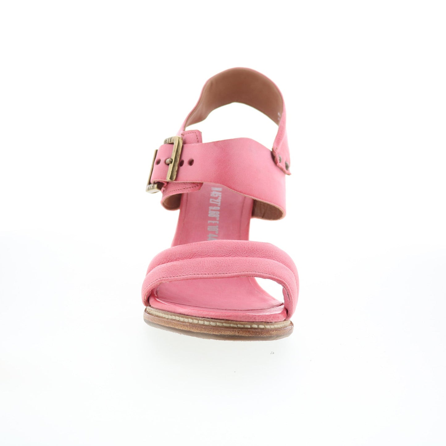 A.S. 98 Barnett Womens Pink Leather Hook & Loop Heeled Sandals Shoes