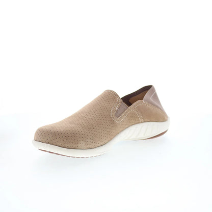 Spenco Bindie Slide SP1039TAN Womens Brown Suede Slip On Slides Flats Shoes
