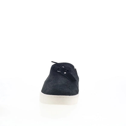 Spenco Bindie Slide SP1040BLK Womens Black Leather Clogs Slippers Shoes