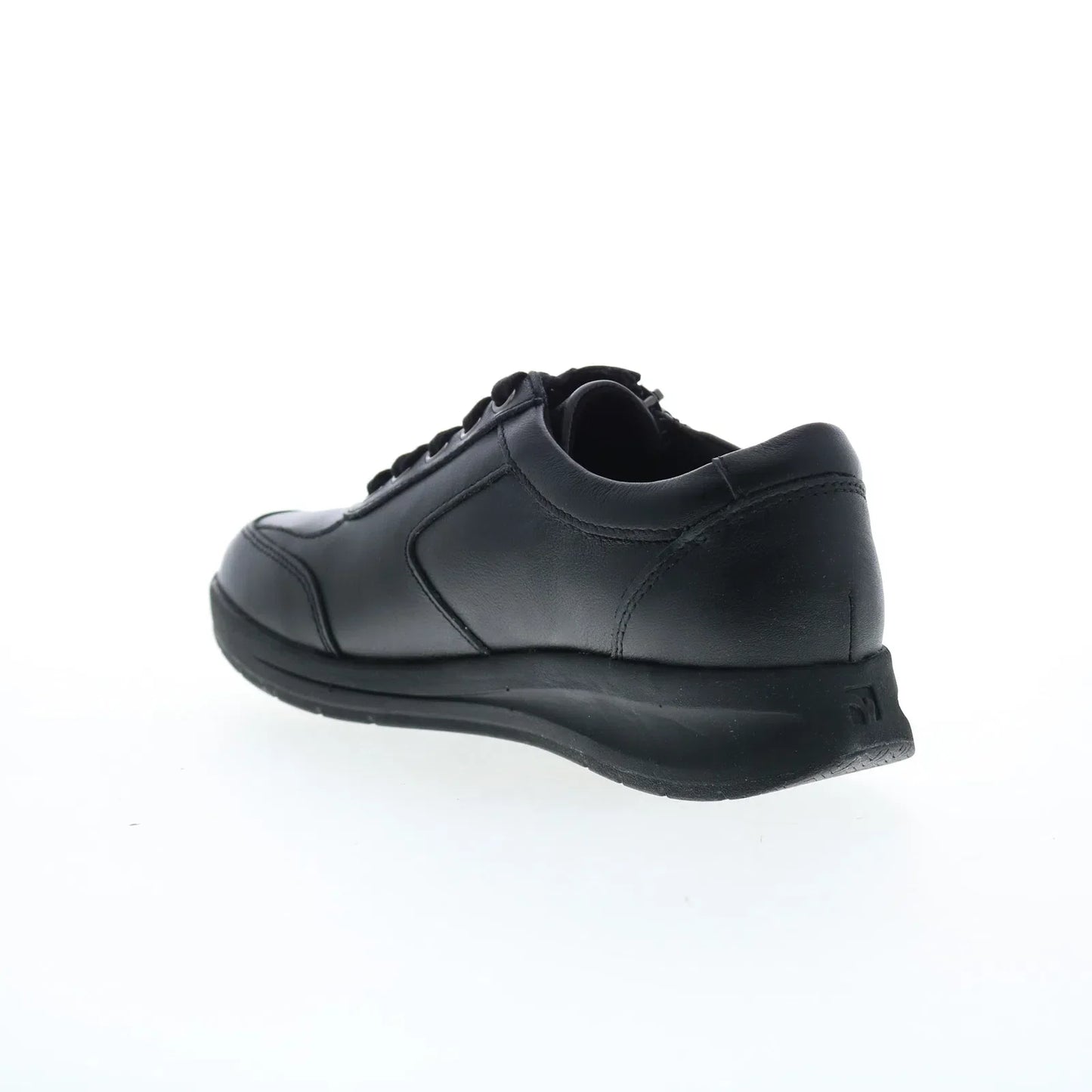 Revere Boston Womens Black Leather Lace Up Lifestyle Sneakers Shoes