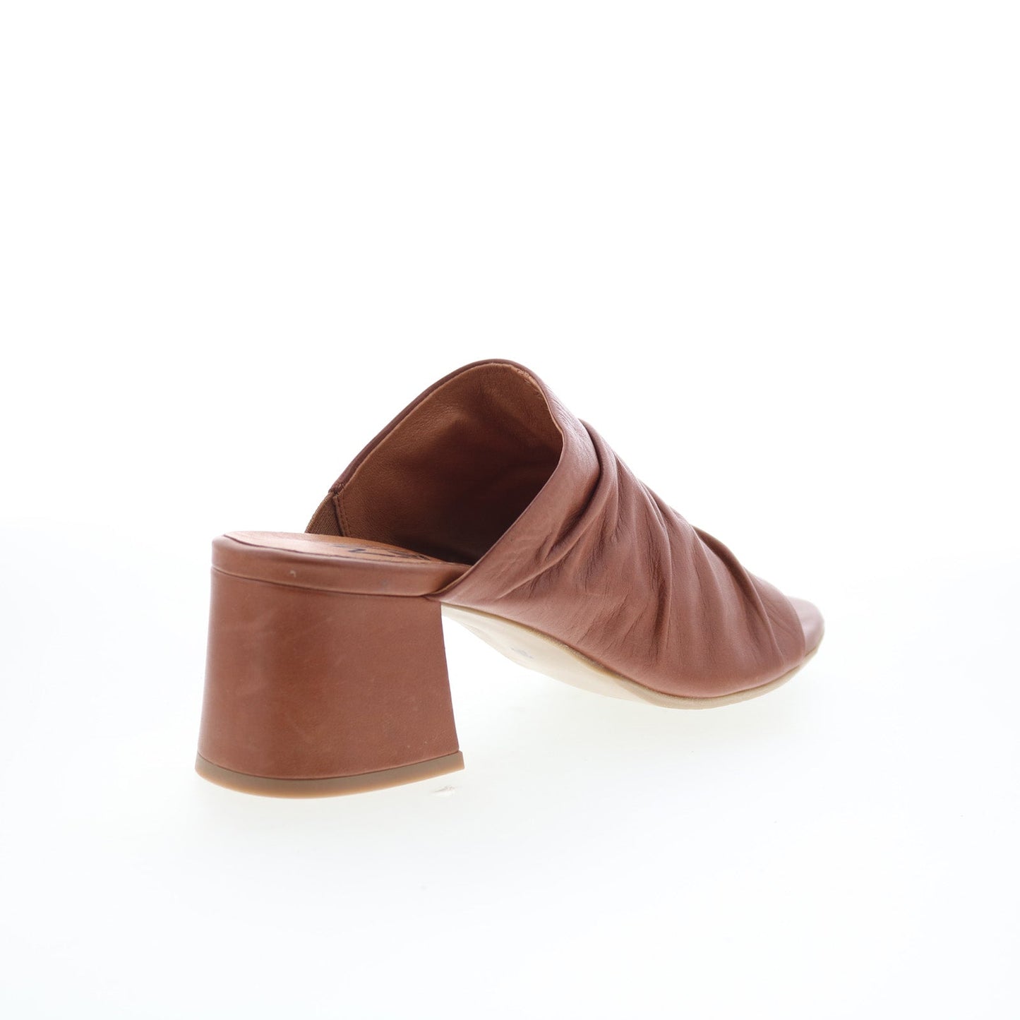 Miz Mooz Brienne Womens Brown Leather Slip On Heeled Sandals Shoes