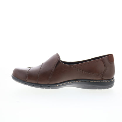 Cobb Hill Paulette Womens Brown Wide Leather Loafer Flats Shoes