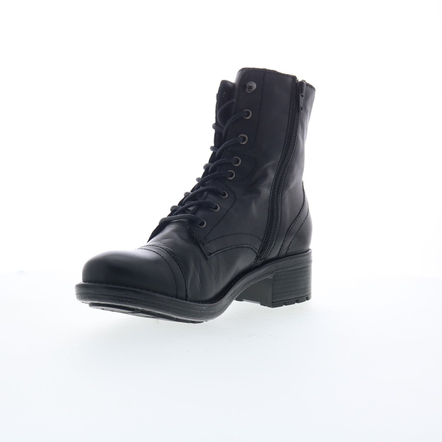 Miz Mooz Calla Womens Black Leather Zipper Casual Dress Boots