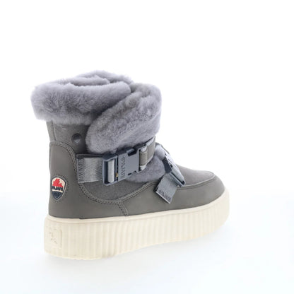 Pajar Calsey 77933 Womens Gray Suede Slip On Ankle & Booties Boots