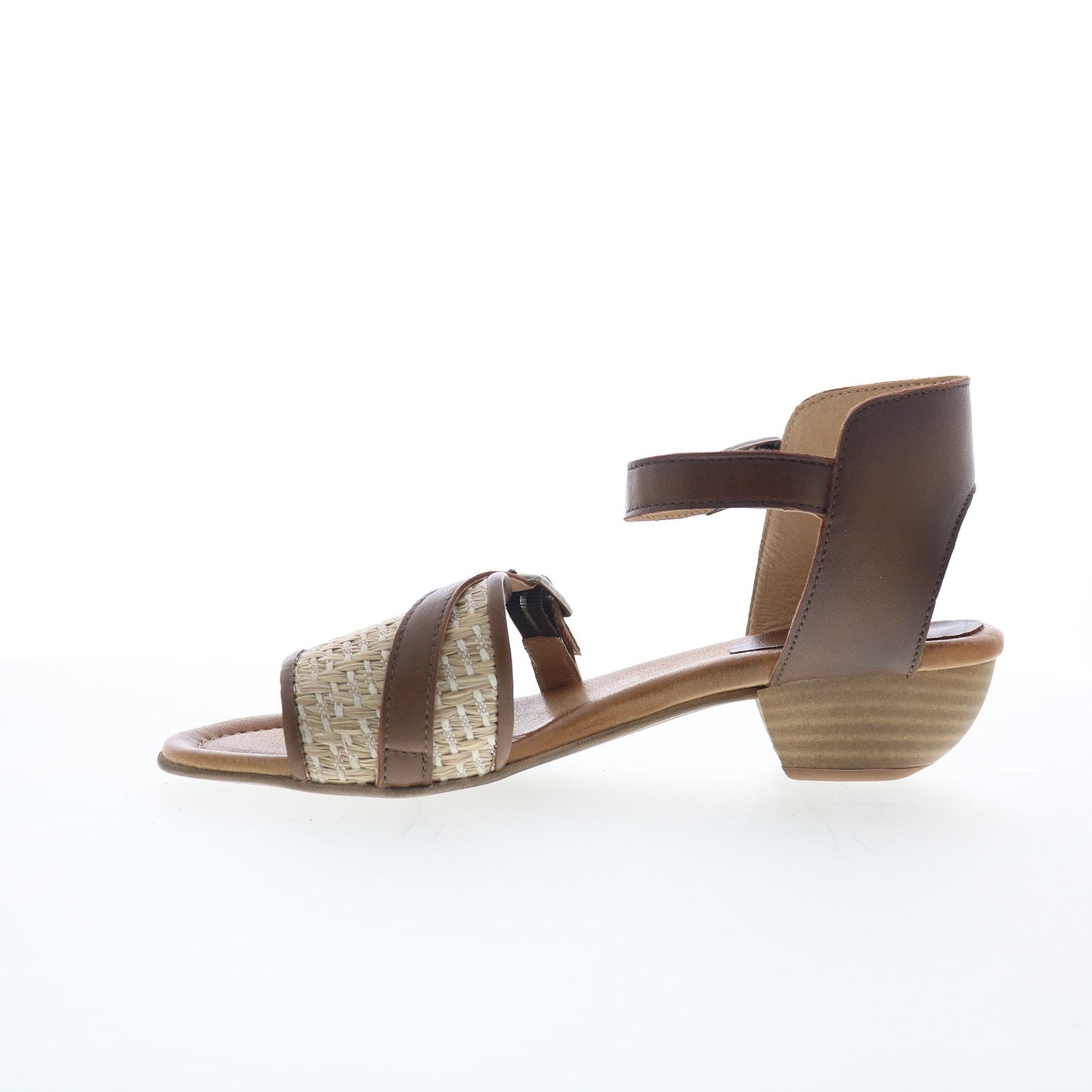 Miz Mooz Chaise Womens Brown Leather Hook & Loop Heeled Sandals Shoes