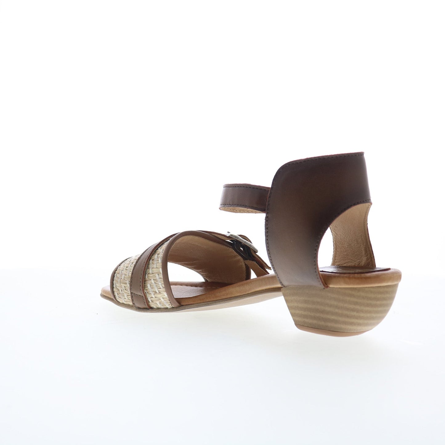 Miz Mooz Chaise Womens Brown Leather Hook & Loop Heeled Sandals Shoes