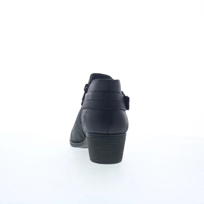 Clarks Charlten Rae 26179573 Womens Black Wide Leather Ankle & Booties Boots