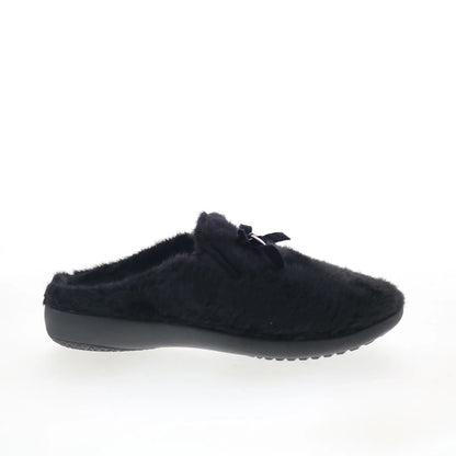 Spenco Charm Slipper SP1195BLK Womens Black Canvas Clogs Slippers Shoes