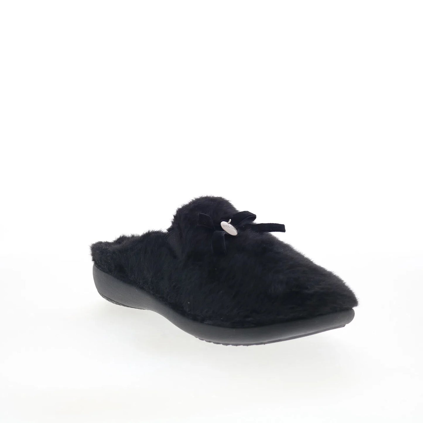 Spenco Charm Slipper SP1195BLK Womens Black Wide Canvas Clogs Slippers Shoes
