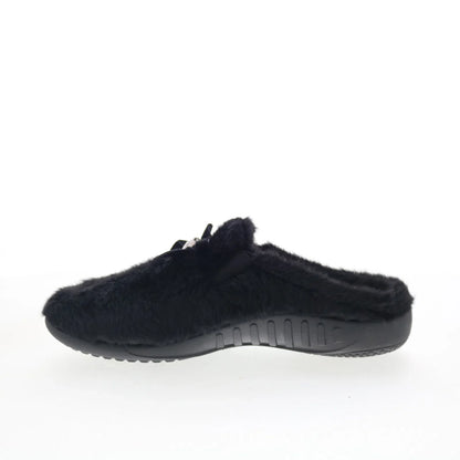 Spenco Charm Slipper SP1195BLK Womens Black Canvas Clogs Slippers Shoes
