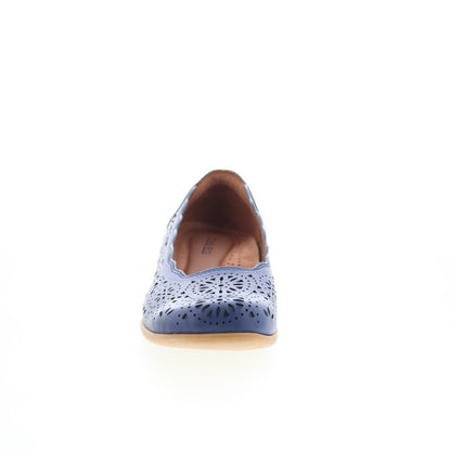 Cobb Hill Rory CHRORY Womens Blue Leather Slip On Ballet Flats Shoes