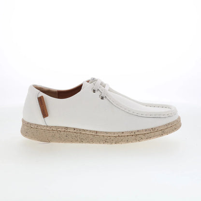 Minnetonka EM24C00 Womens White Leather Slip On Loafer Flats Shoes
