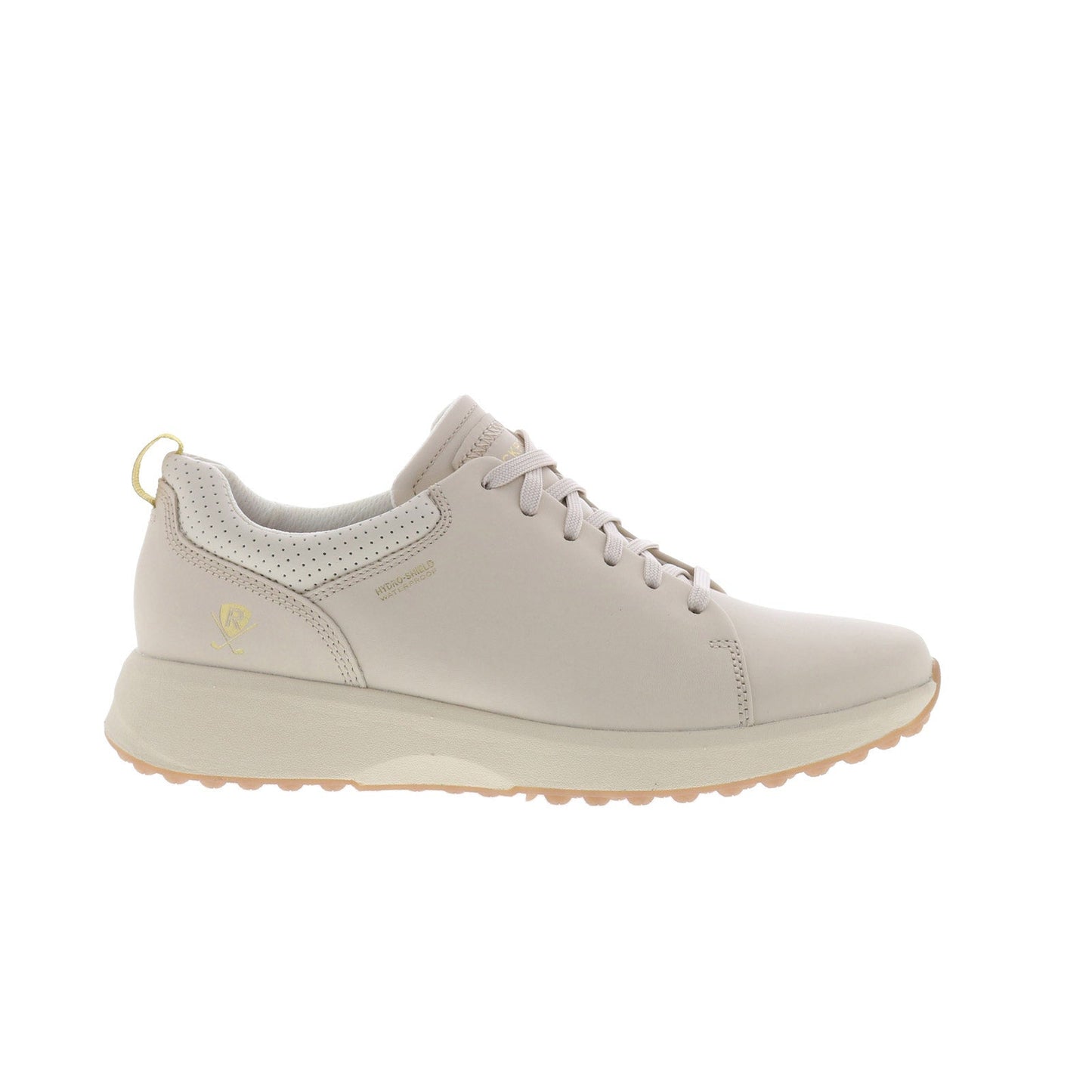 Rockport TruStride Golf Lace To Toe WP Womens Beige Wide Athletic Golf Shoes