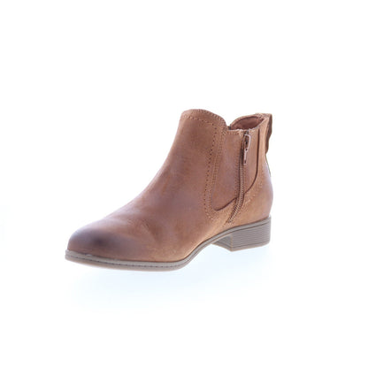 Cobb Hill Crosbie Panel CJ2618 Womens Brown Leather Ankle & Booties Boots