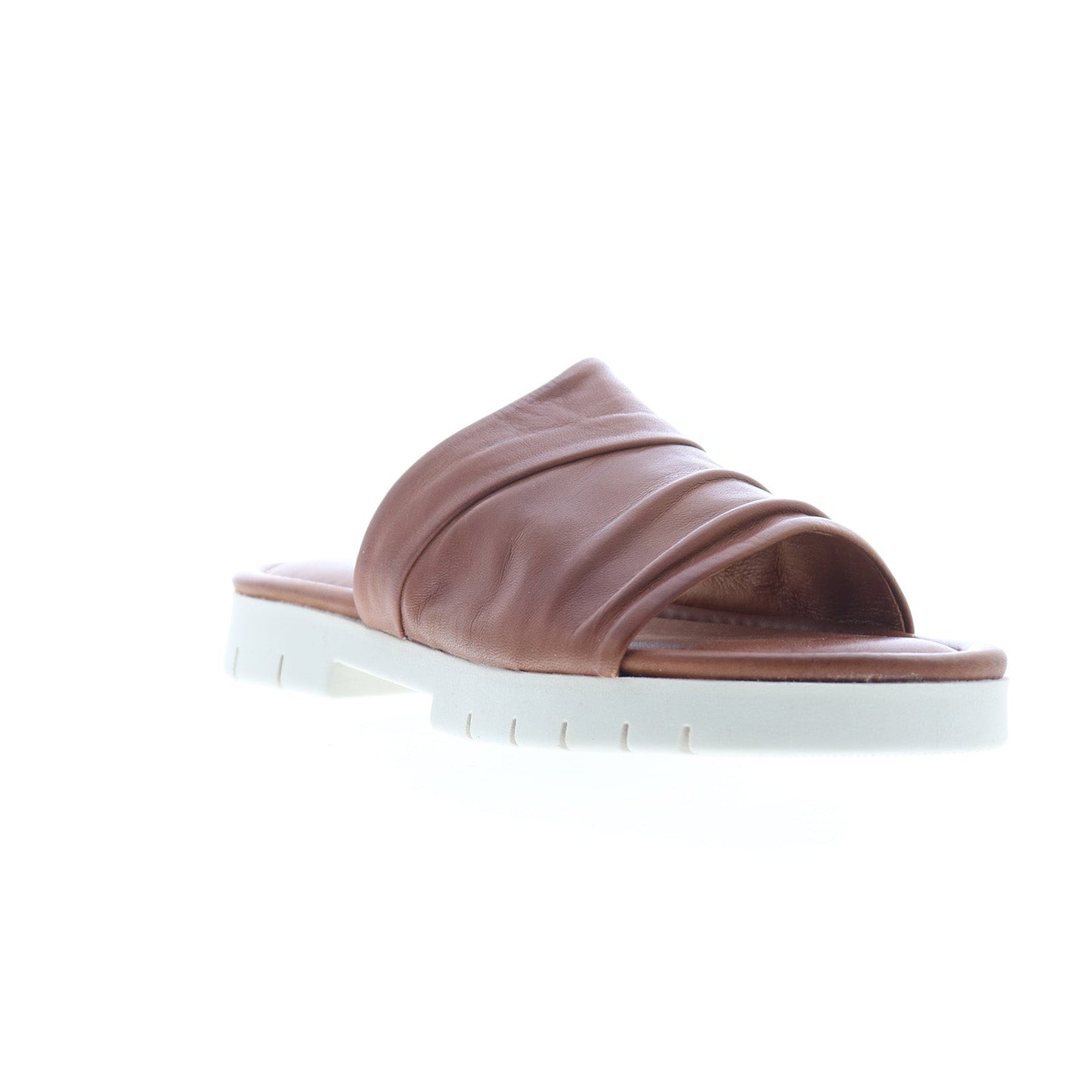 Miz Mooz Claribel Womens Brown Leather Slip On Slides Sandals Shoes