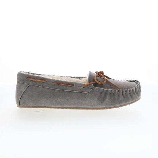Minnetonka Comfy Moc 40190 Womens Gray Suede Loafer Slippers Shoes