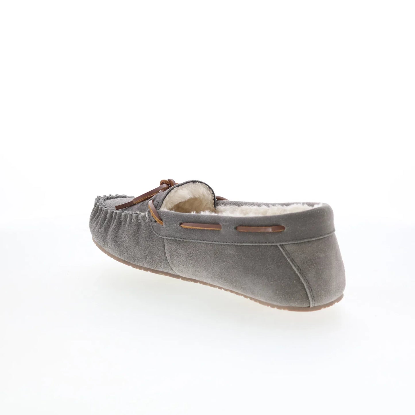 Minnetonka Comfy Moc 40190 Womens Gray Suede Loafer Slippers Shoes