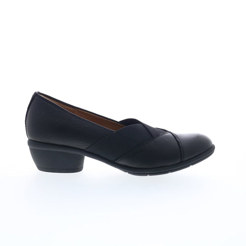 Comfortiva Quinton CT0016301 Womens Black Wide Leather Pumps Heels Shoes