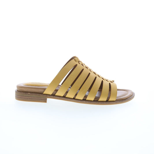 Comfortiva Dasya CT0043103 Womens Yellow Wide Leather Slides Sandals Shoes