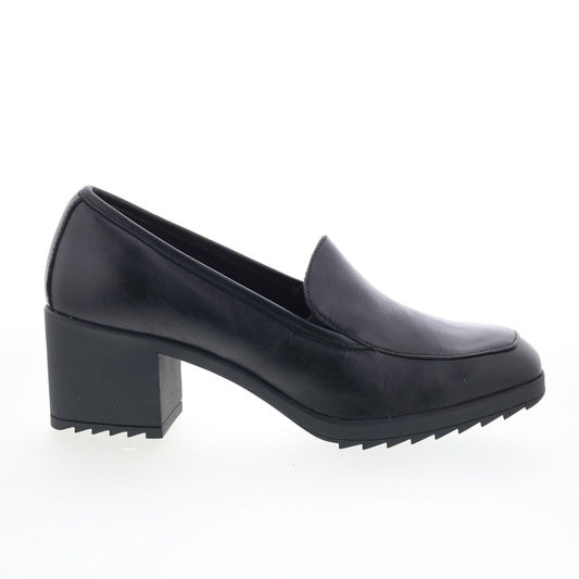 Comfortiva Hailey CT00529 Womens Black Leather Slip On Pumps Heels Shoes