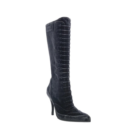 Diesel D-Cloud HBT Y03387-P6737-T8013 Womens Black Canvas Knee High Boots