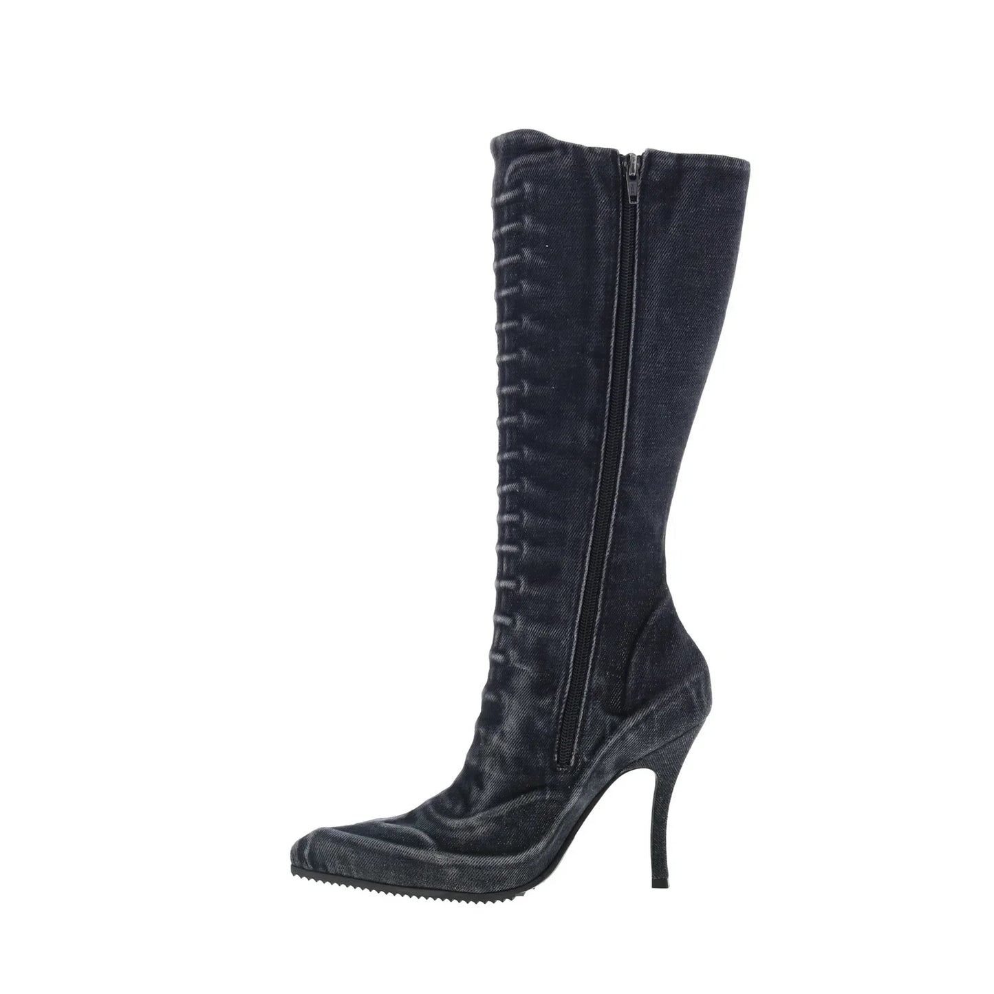 Diesel D-Cloud HBT Y03387-P6737-T8013 Womens Black Canvas Knee High Boots