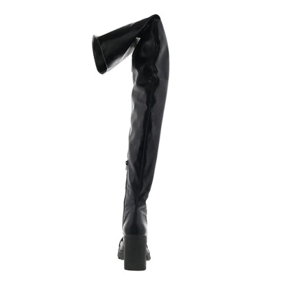Diesel D-Hammer TBT D W Womens Black Leather Over The Knee Boots