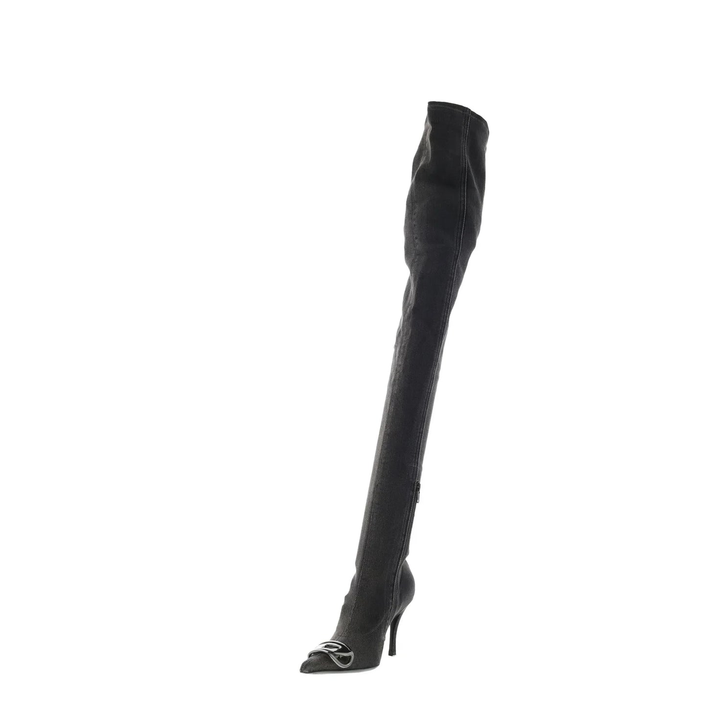Diesel D-Venus TBT D Womens Black Canvas Zipper Over The Knee Boots