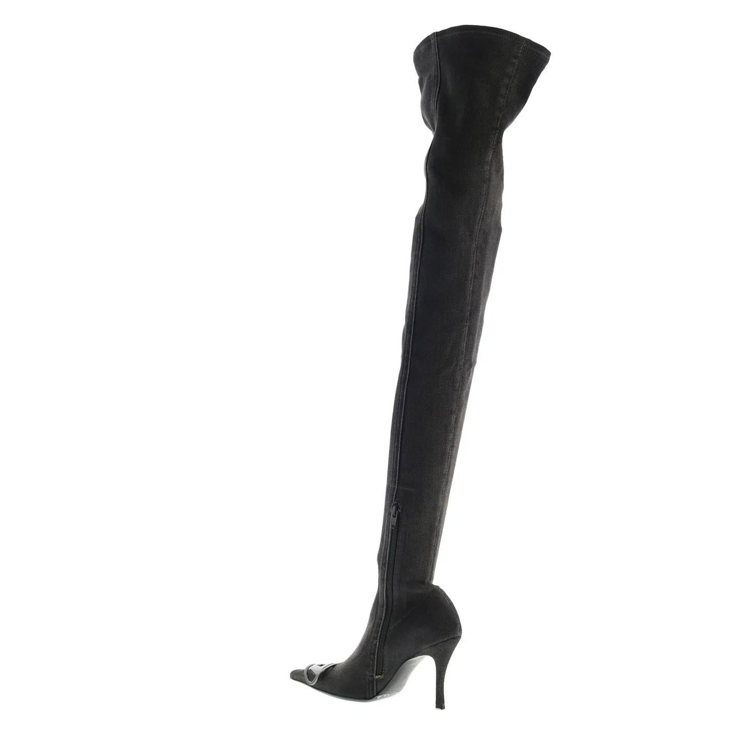 Diesel D-Venus TBT D Womens Black Canvas Zipper Over The Knee Boots