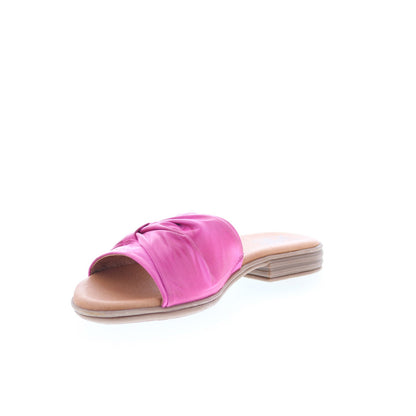 Miz Mooz Daisey Womens Purple Leather Slip On Slides Sandals Shoes