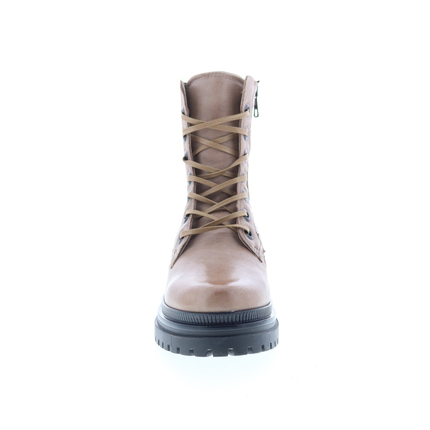 Miz Mooz Davie Womens Beige Leather Lace Up Casual Dress Boots