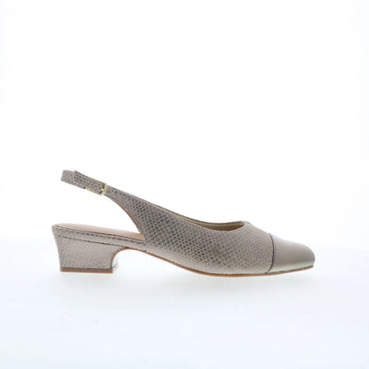 Trotters Dea T7001-923 Womens Silver Leather Slingback Heels Shoes