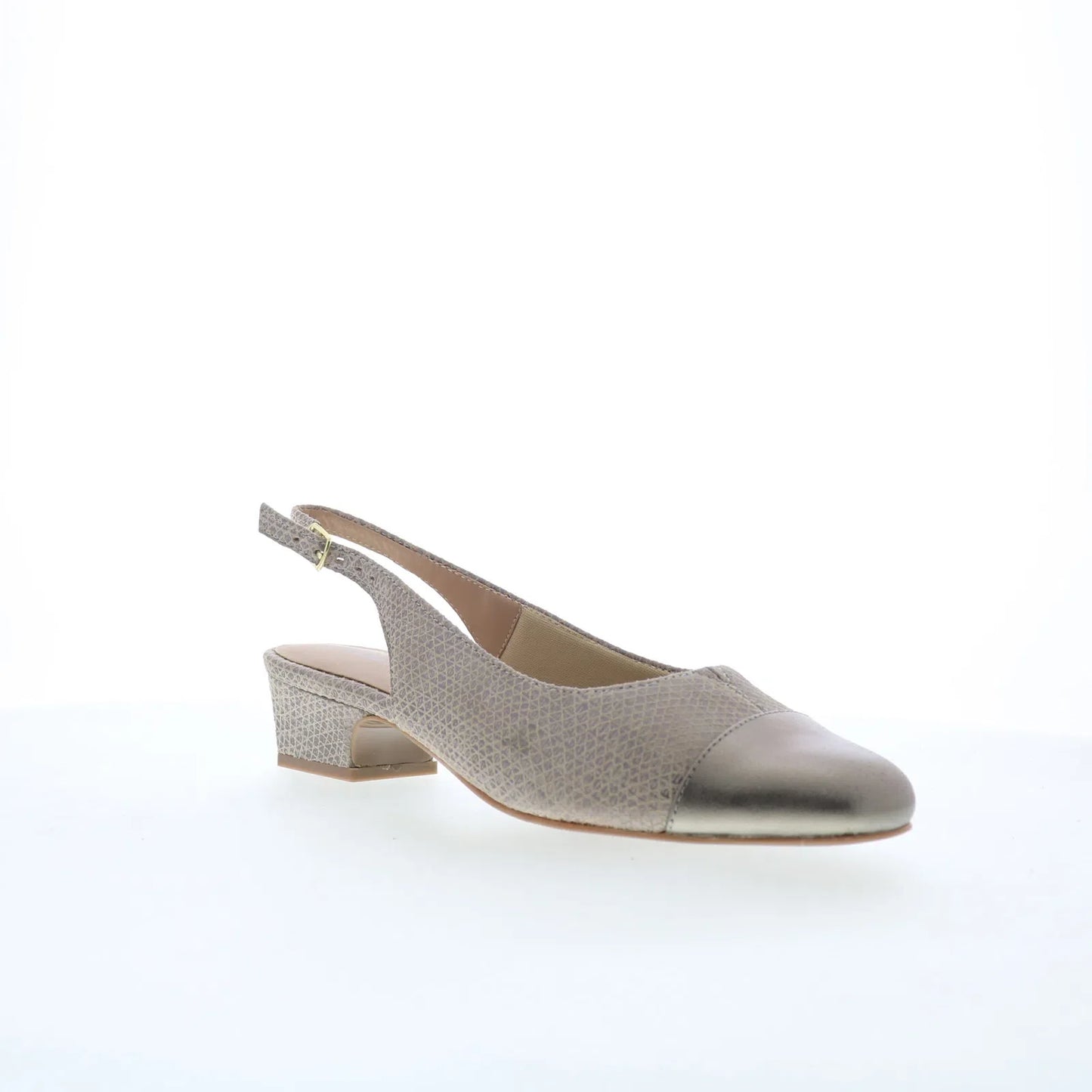 Trotters Dea T7001-923 Womens Silver Leather Slingback Heels Shoes