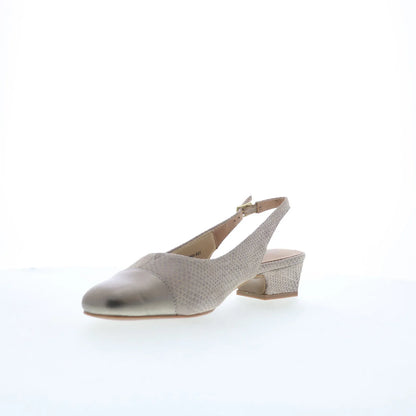 Trotters Dea T7001-923 Womens Silver Leather Slingback Heels Shoes