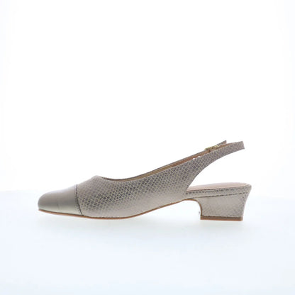 Trotters Dea T7001-923 Womens Silver Leather Slingback Heels Shoes