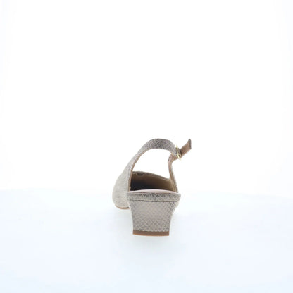 Trotters Dea T7001-923 Womens Silver Leather Slingback Heels Shoes