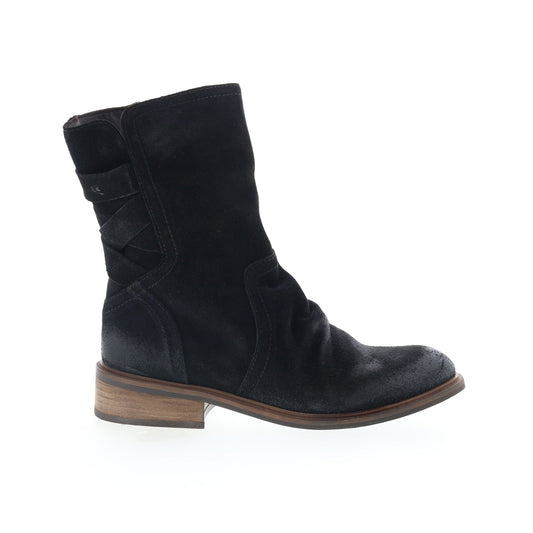 Miz Mooz Demy Womens Black Suede Zipper Casual Dress Boots