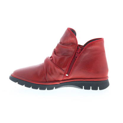 Miz Mooz Dianne Womens Red Leather Zipper Ankle & Booties Boots