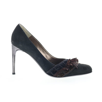 Dibera Scarpe Donna DIBRERA 12 Womens Black Suede Slip On Pumps Heels Shoes
