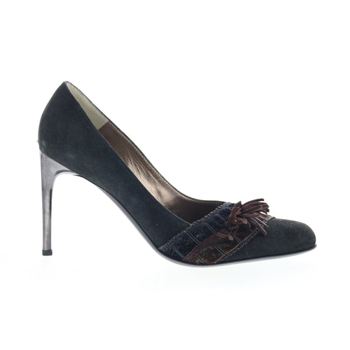 Dibera Scarpe Donna DIBRERA 12 Womens Black Suede Slip On Pumps Heels Shoes