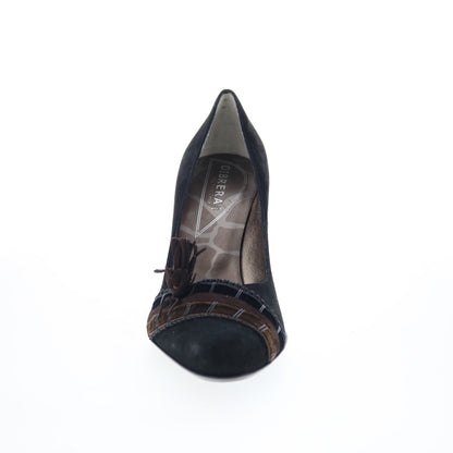 Dibera Scarpe Donna DIBRERA 7 Womens Black Suede Slip On Pumps Heels Shoes